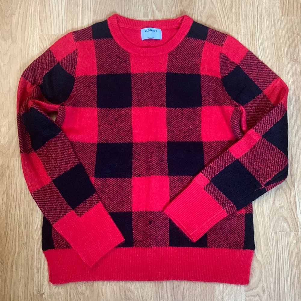 Cozy Plaid Crew-Neck Sweater